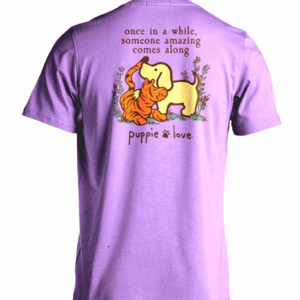 Puppie Love Dog Someone Amazing Comes Along Short Sleeve T-Shirt - NEW Fast Ship
